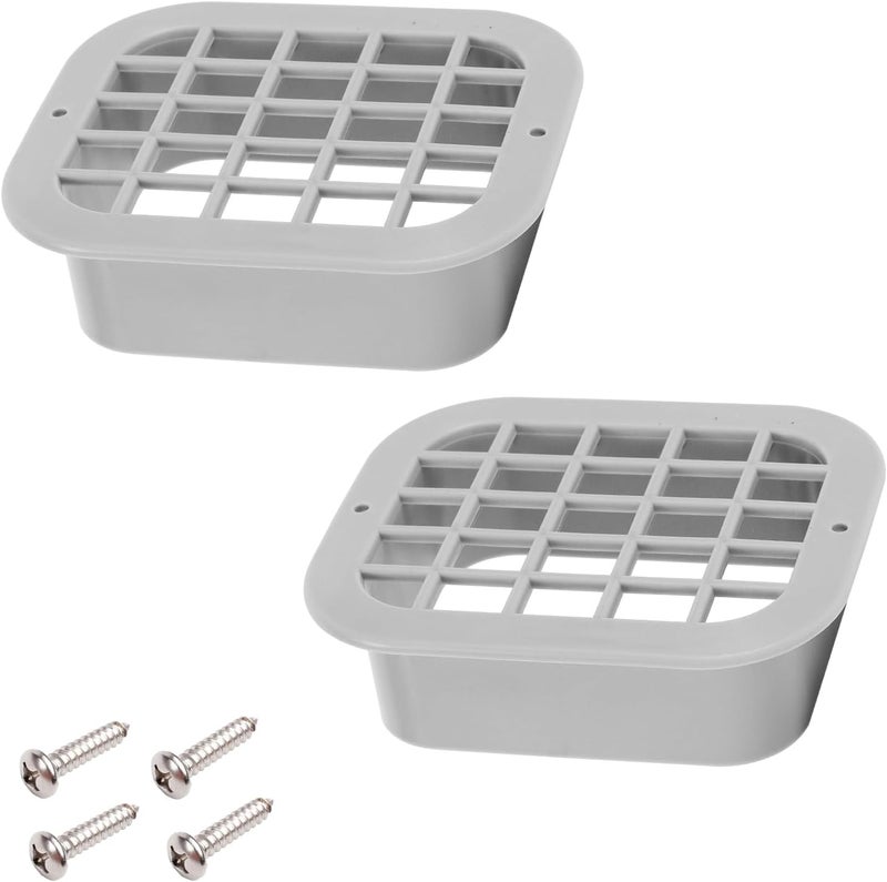 VYH 3x4 Rain Gutter Drop Outlet with Filter, Leaf Filter at The Bottom of Downspout (Gray, Pack of 2) - Image 1